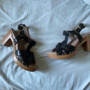 Dansko Daniela black heeled clogs sz 39